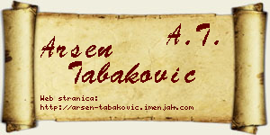 Arsen Tabaković vizit kartica